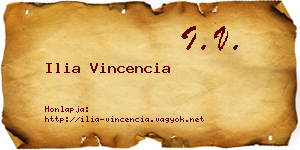 Ilia Vincencia névjegykártya